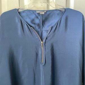 Navy Blue Silk Blouse